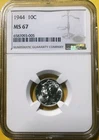 1944 mercury dime NGC MS67