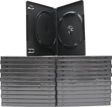  25 Pack 2 Disc Capacity Black Standard 14mm DVD Cases With Tray - DV2R14BKWT