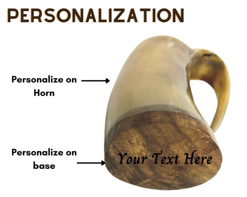 Viking Horn Mug, Customized Horn Mug, Drinking Horn for Beer Ale, Wine, Mead - Picture 4 of 10