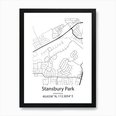 Stansbury Park,United States Minima Framed Wall Art Poster Canvas Print Picture