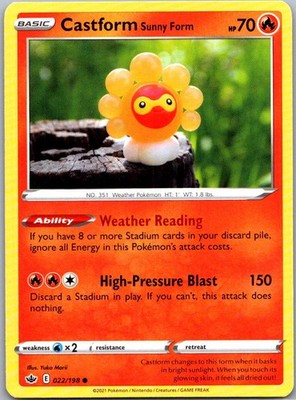 Castform Sunny Form 022/198 SWSH06: Chilling Reign Common Normal NM/LP