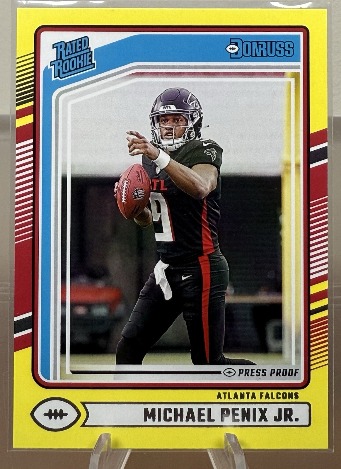 Michael Penix Jr. Yellow Press Proof #308 2024 Panini Donruss