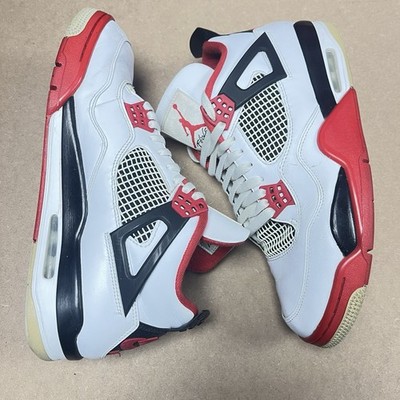 Size 10.5 - Air Jordan 4 Fire Red Retro OG Mens White Sneakers 2020 DC7770-160