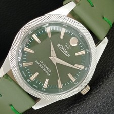 VINTAGE ROAMER MENS HAND-WINDING SWISS GREEN DIAL WATCH REFURBISHED a445019-1