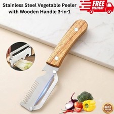 Stainless Steel Vegetable Peeler Wooden Handle Potato Fruit Peeler Bottle Opener