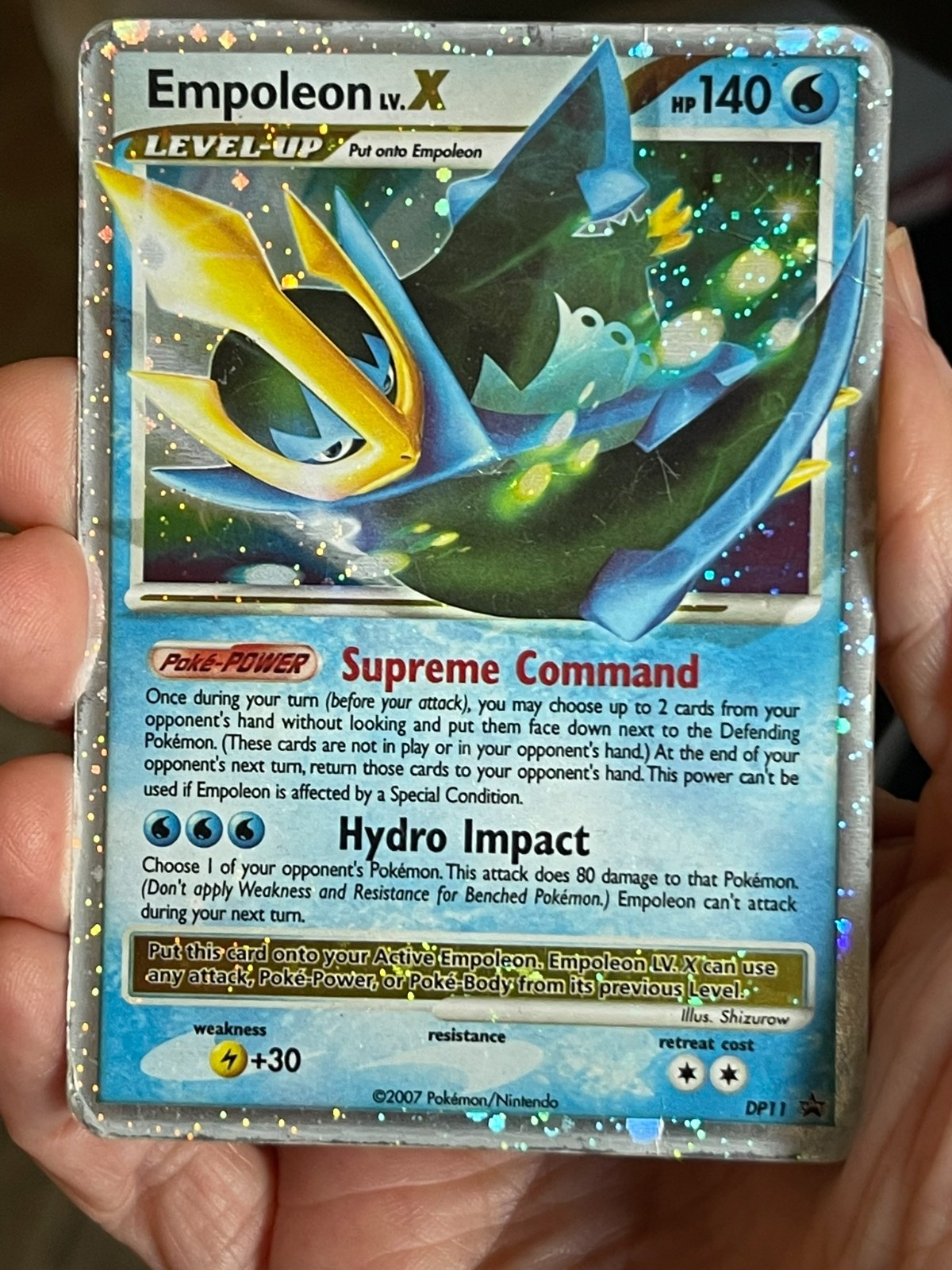 POKEMON EMPOLEON LV.X DP11 PROMO BLACK STAR HOLOFOIL DM CARD