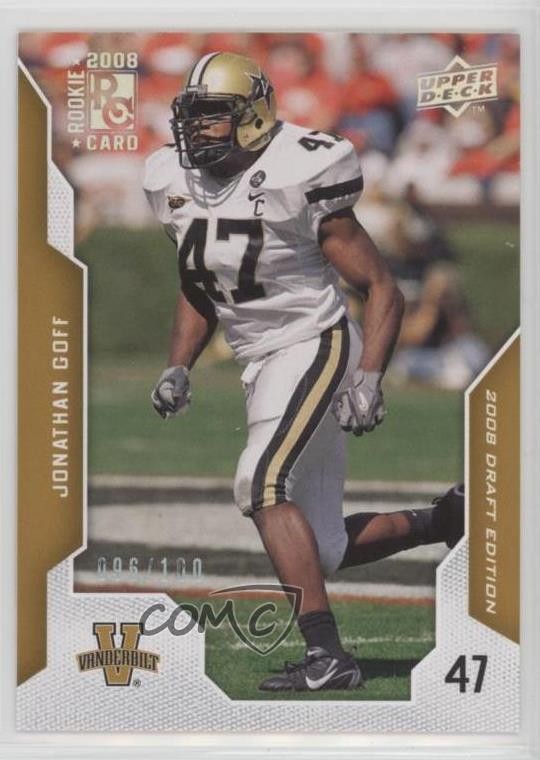 2008 Upper Deck Draft Edition Silver Exclusives /100 Jonathan Goff Rookie RC z6b