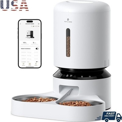 WiFi Cat Feeder Two Pets 5L Automatic Food Dispenser W/ Remote Control New