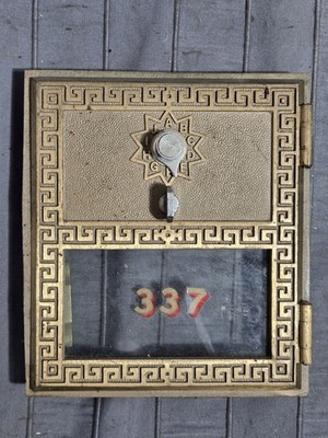 5''x6'' US PO Post Office brass box doors frames 1961 National brand Mail  # 337