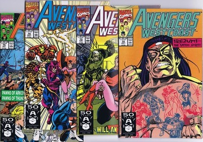 AVENGERS WEST COAST # 72, 73, 74, 75 US Comics 1991 HI-GRADE