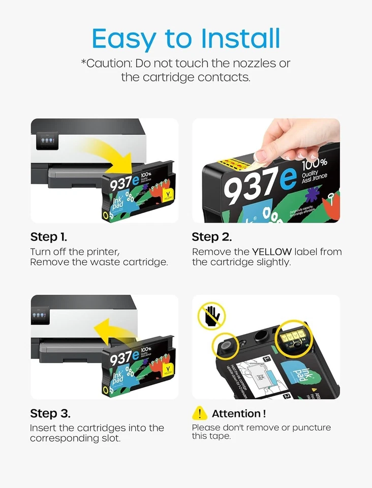 4 x Compatible Ink Cartridges 937 937e HP OfficeJet Pro 9720 9730 9110b 9120b - Image 4 of 4