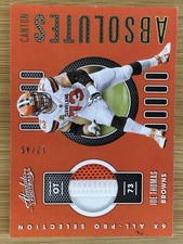 (#/49) 2020 Panini Absolute Joe Thomas Canton Game Used/ Worn SICK PATCH