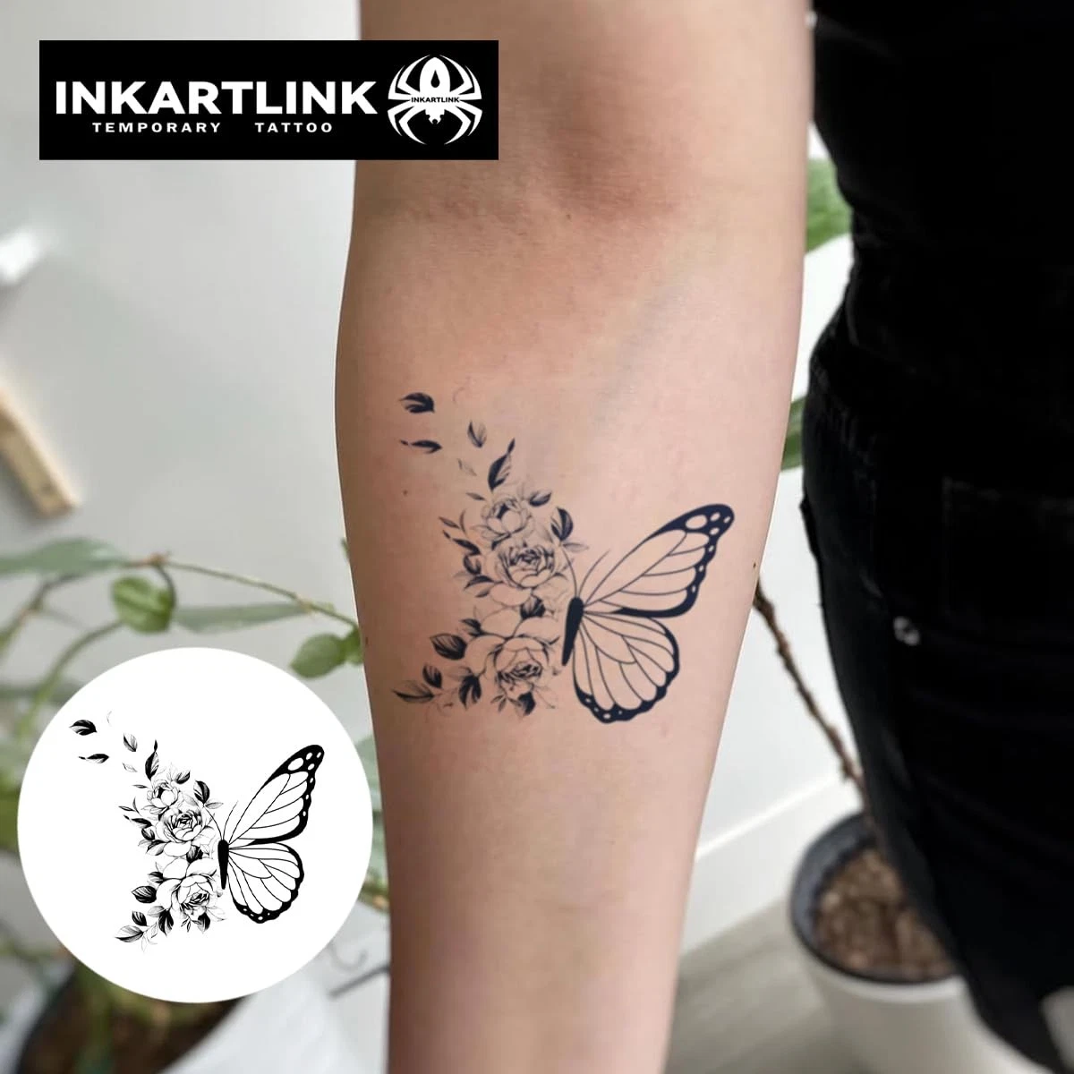 INKARTLINK Butterfly 8 Temporary Tattoos Realistic Waterproof - product detail image 4