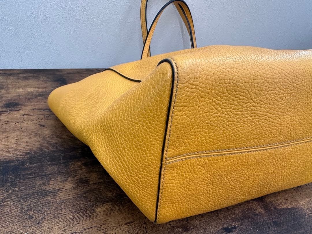 GUCCI Leather Tote Bag Yellow Blue Bicolor High Capacity Authentic Excellent thumbnail 6