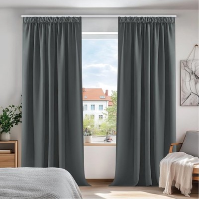 Curtains with Ruffle Tape, Opaque Curtains, Cold Protection, Blackout Curtain...