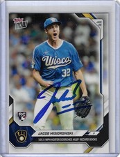 Jacob Misiorowski Autographed 2026 MLB Topps NOW 325 Card 105.5 MPH RECORDHEATER