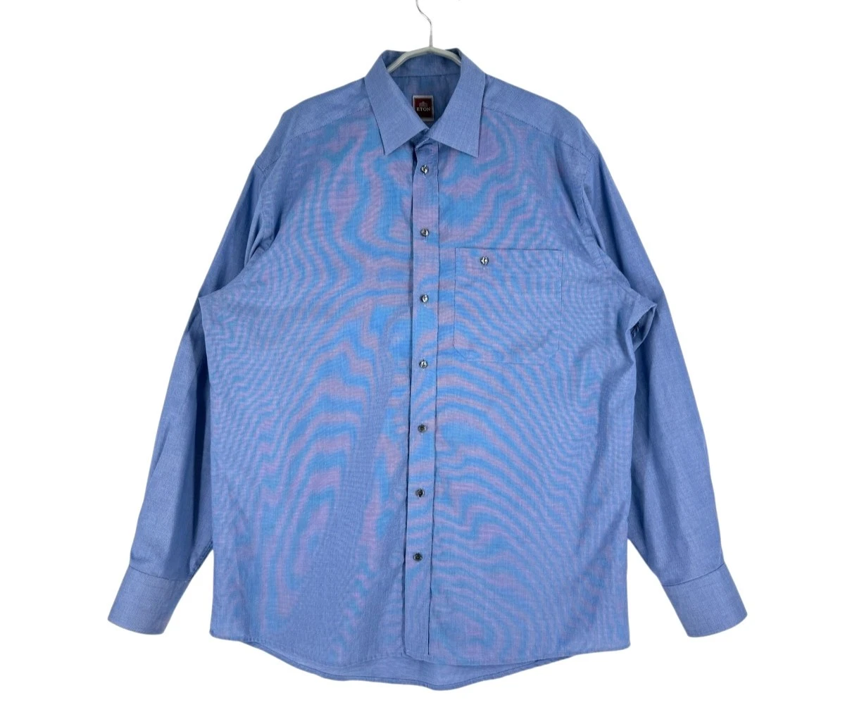 Chemise manches longues bleue à motif de losanges - Le Roi Mauricien