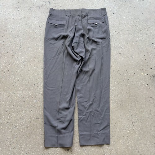 Vintage 50s Grey Gabardine Western Snap Trousers 38x3… - Gem