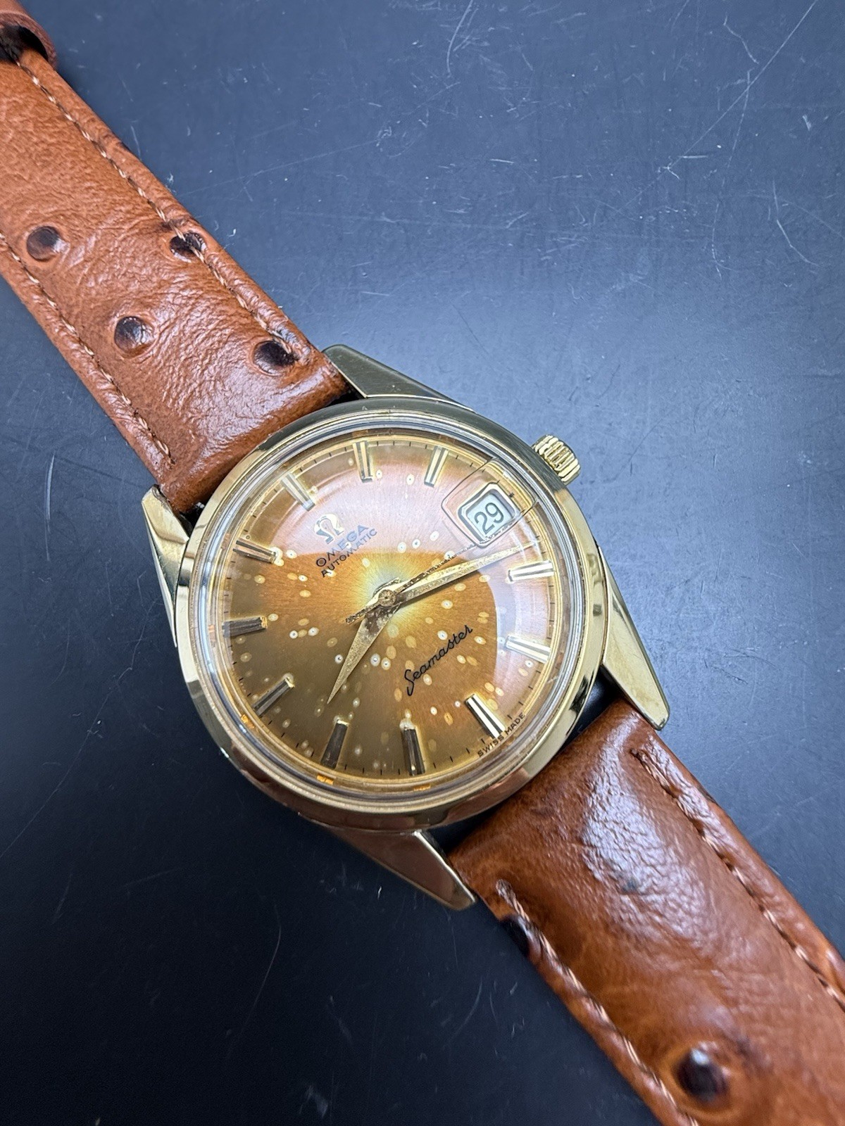 Vintage 1961 SS/ Gold Capped Omega ref 14701 Seamaster Watch. image 2