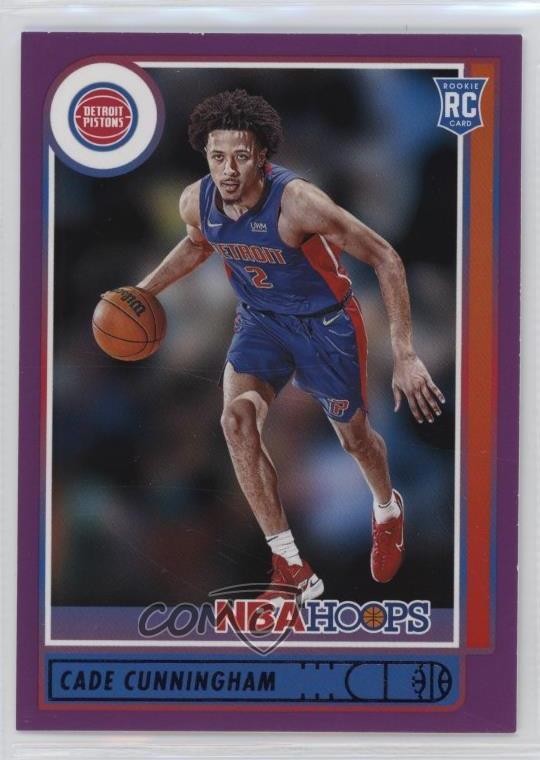 2021-22 Panini NBA Hoops Rookies Purple Cade Cunningham #201 06xp