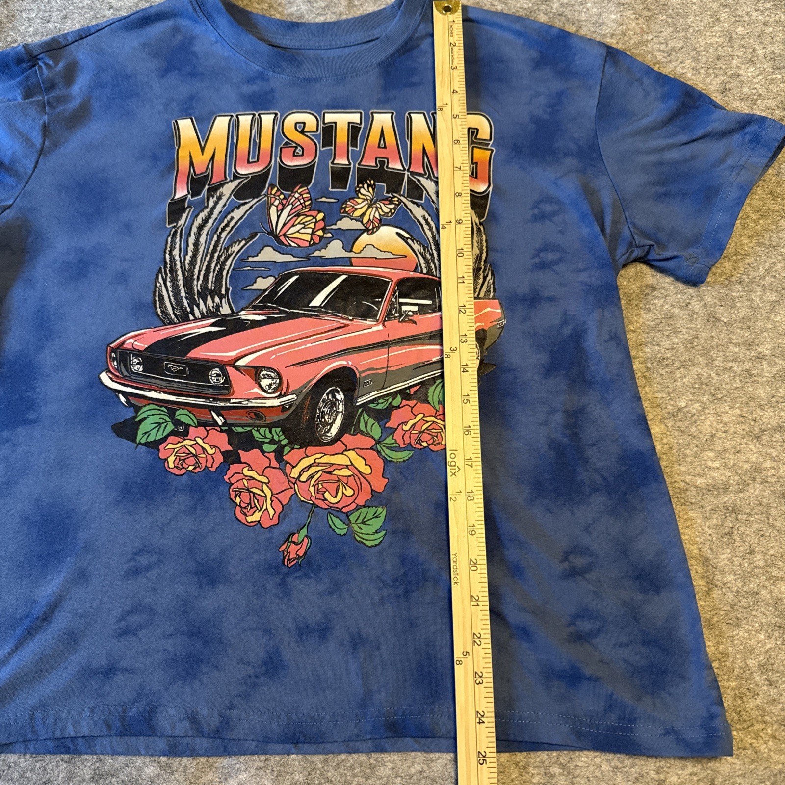T shirt uomo Ford Mustang scatenata cavallo blu 2XL muscolo auto pony