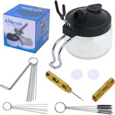 Airbrush Cleaning Kit Spray Wash Cleaning Pot Stabilizer Jar Bottles Holder with
