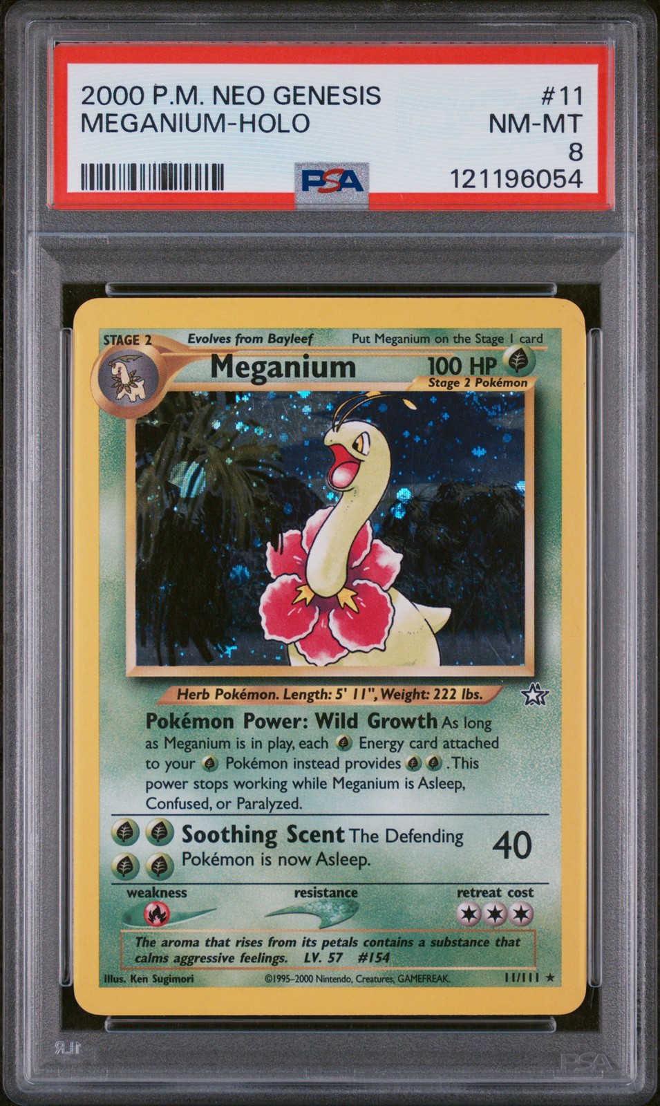 2000 POKEMON NEO GENESIS #11 MEGANIUM-HOLO PSA 8
