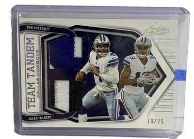 2022 Absolute - Team Tandem Materials Dak Prescott, Jalen Tolbert Silver /25