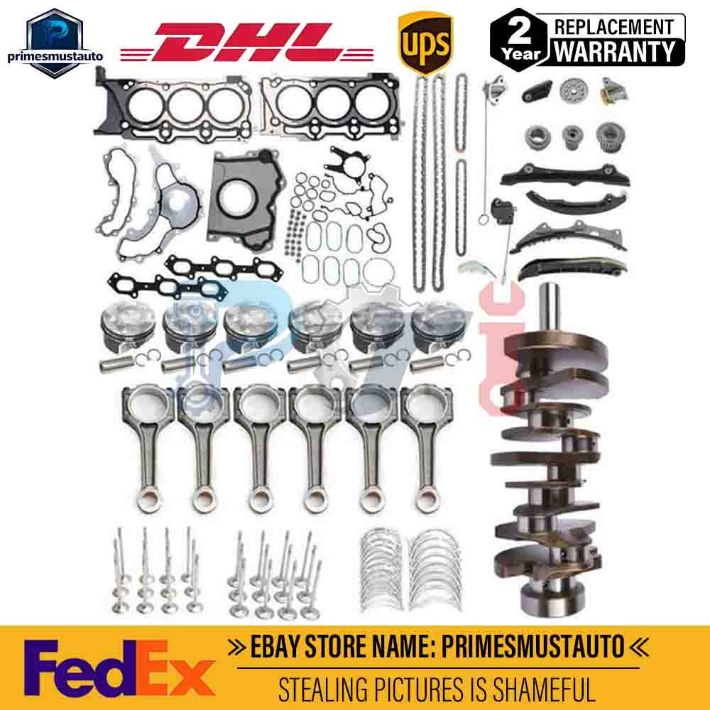 3.0TT V6 Engine Rebuild Piston Gasket Timing Kit w/ Crankshaft Rods For Maserati