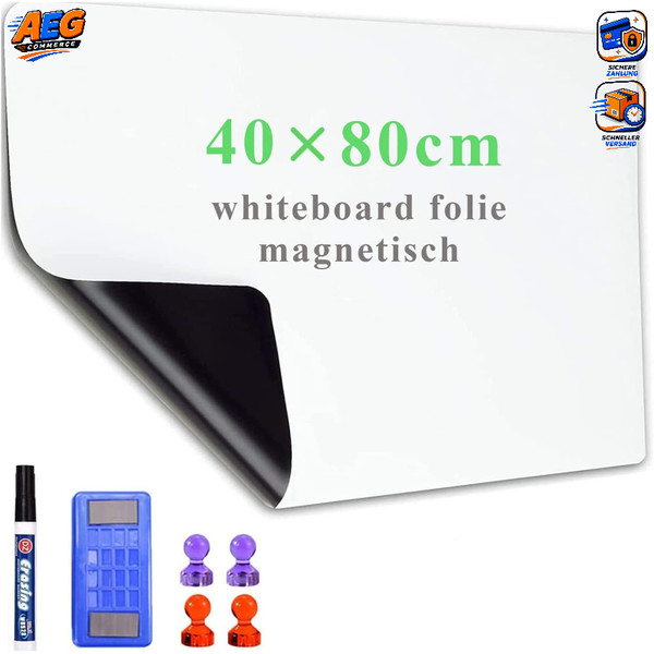 Whiteboard Folie Magnetisch Selbstklebend 40X80Cm Memoboard Mit Marker Und-image