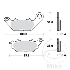 41386 Standard Brake Pads ALTN: 7370218 Compatible with Yamaha YBR 125 ED 10 CV,
