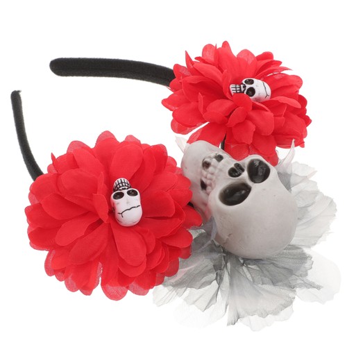 Fascia Halloween Fiori e Teschio Decorazione Fotografia Copricapo per Adulti - Foto 6 di 12