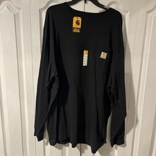 Carhartt K126 Men's Loose Fit Long-Sleeve Pocket T-Shirt BLACK New