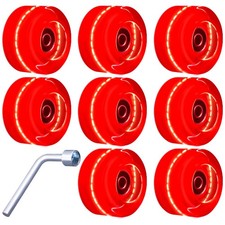 Tanzfrosch 8 Pack Roller Skate Wheels with Bearings 32mm x 58mm, Red