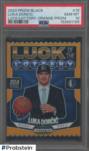 2024 Panini Orange Prizm Black LOTL #13 Luka Doncic Mavericks 23/49 PSA 10