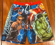 Marvel Avengers Movie OG Boys Kids Swim Trunks Superhero Shorts Size M Medium