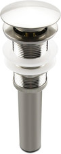 Brushed Nickel Pop Up Sink Drain Without Overflow, Bathroom Faucet Vessel Sink D