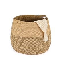 Cotton Rope Basket Laundry Shoe Basket with Reinforced Handle Home Organizer