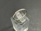 Sterling silver one mm band ring, simulated diamonds. very dainty vintage