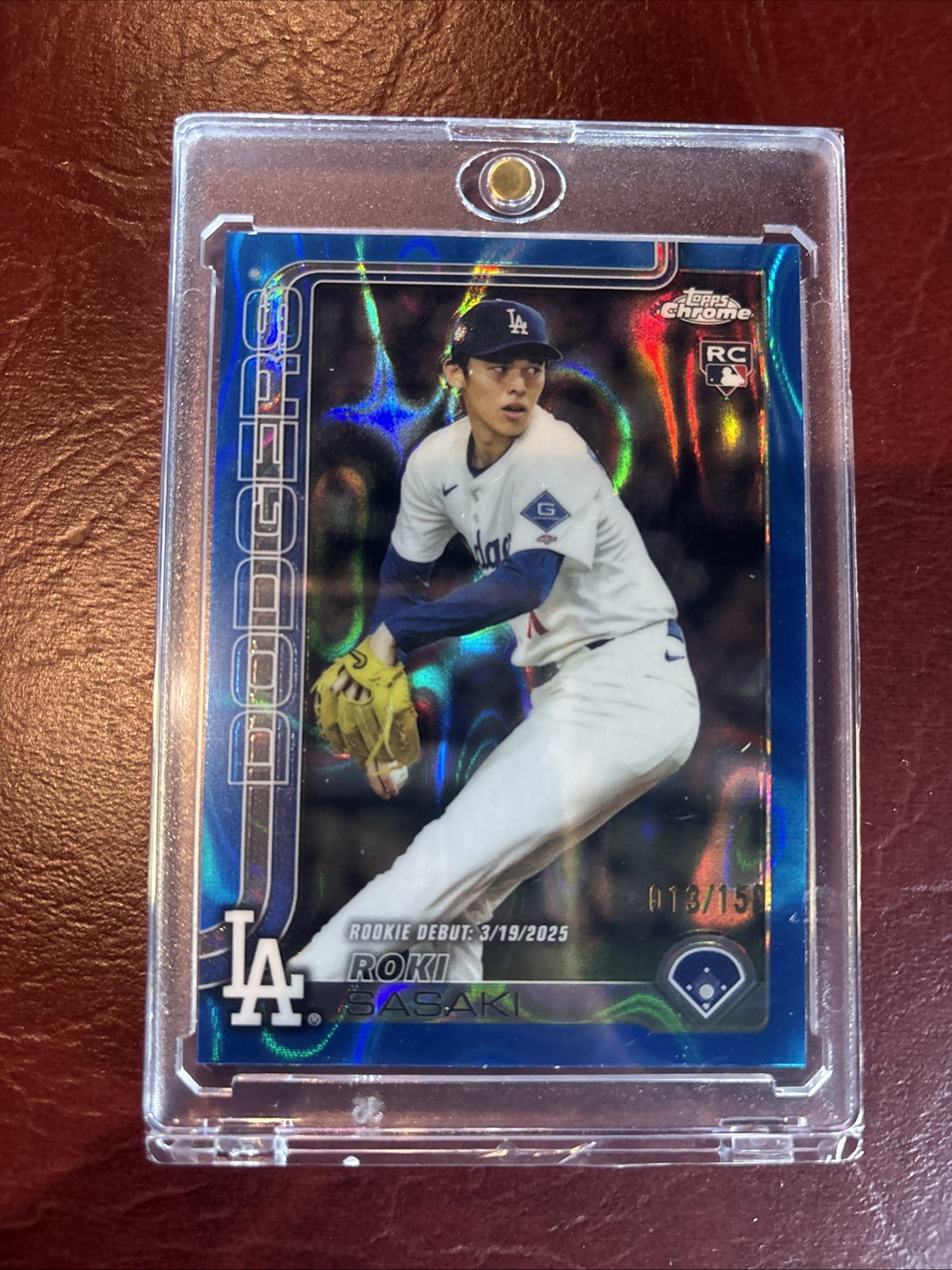 Roki Sasaki Rookie Blue Wave Refractor /150 2025 Topps Chrome Update #USC73