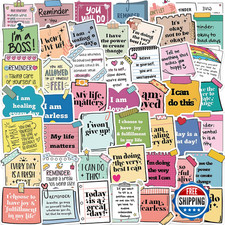 50PCS Self-Affirmation Motivational Stickers - Waterproof Inspirational Quotes