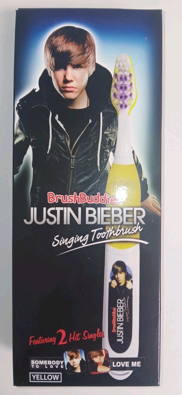 Justin Bieber Brush Buddies Singing Toothbrush YELLOW Somebody To Love/Love Me