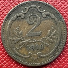 Austria, Empire 1910 Bronze 2 Heller. Franz Joseph I. KM# 2801