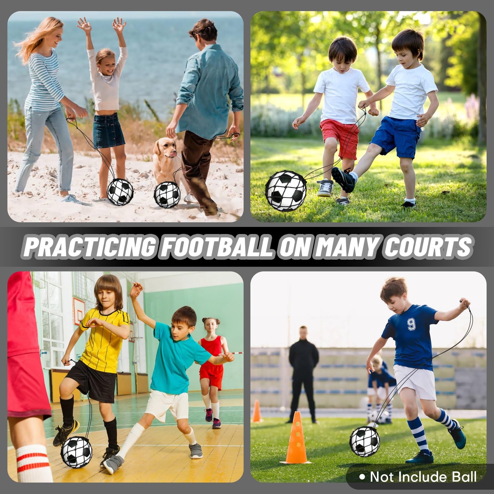 Rolitwils Soccer Kick Trainer 2 Psc with Return Net - Football Training Equip...