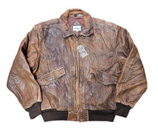Vintage Retro Adam Spencer Brown Tan Leather Pilot Style Jacket Size 44R #10