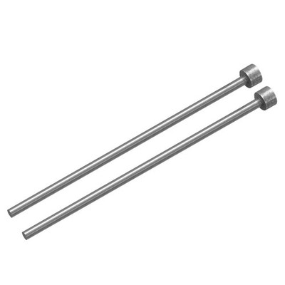 2Set Straight Ejector Pins 2.5mm Dia. 65Mn Steel Round Tip Punch 100mm