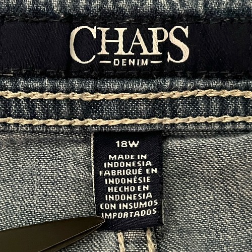 Chaps Damen 18W blau Jeansrock Knopfleiste Jeans mit Fronttaschen - Bild 2 von 6