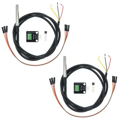2er Pack Wasserdicht Temperatur Sensor Modul 1m Kabel Edelstahl Sonde