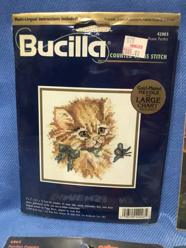 Lote de 4 kits de punto de cruz contados usados nunca abiertos nuevos Foto 2 de 4