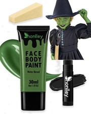 Honlley Green Face Paint for Halloween Wicked Witch Elphaba Cosume Makeup B...